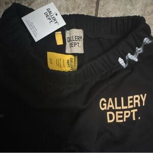Gallery Dept Black Sweatpants with Gold Logo